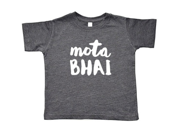 Mota/Bada Bhai Toddler Youth Short-Sleeve Tee, Baseball Tee & Infant Bodysuit/One Piece Baby Clothes | Hindi South Asian Big Older Brother
