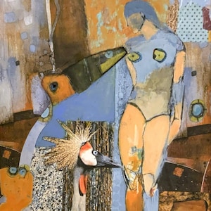 MANAGERIE- Original mixed media art on paper.