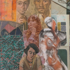 GIRLS GIRLS GIRLS- Original mixed media art on paper.