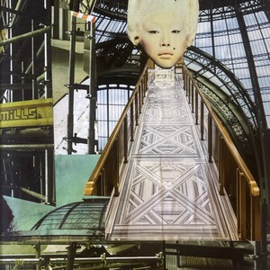 GOING UP- Original mixed media art on paper.