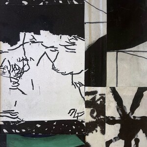 LOOKING DOWN at the METROPOLIS- Original mixed media art on paper.