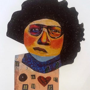THE PROFESSOR- Original mixed media art on paper.