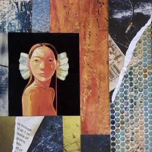 SIMONE- Original mixed media art on paper.
