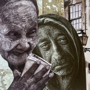 ART OF AGING- Original mixed media art on paper.