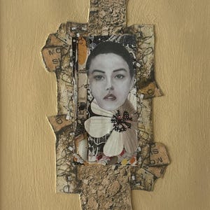 ORGANIC PORTRAIT- Original mixed media art on paper.