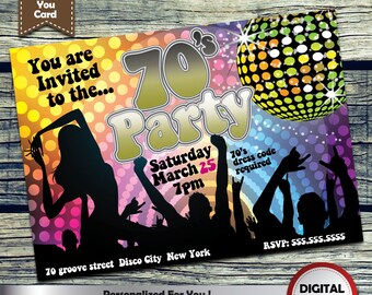 70s invitation etsy