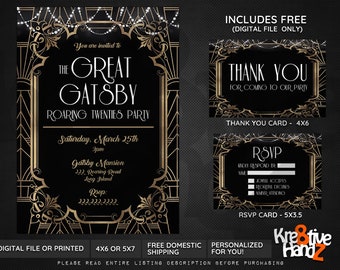 picture Jay Gatsby Party Invitation gatsby invitation etsy