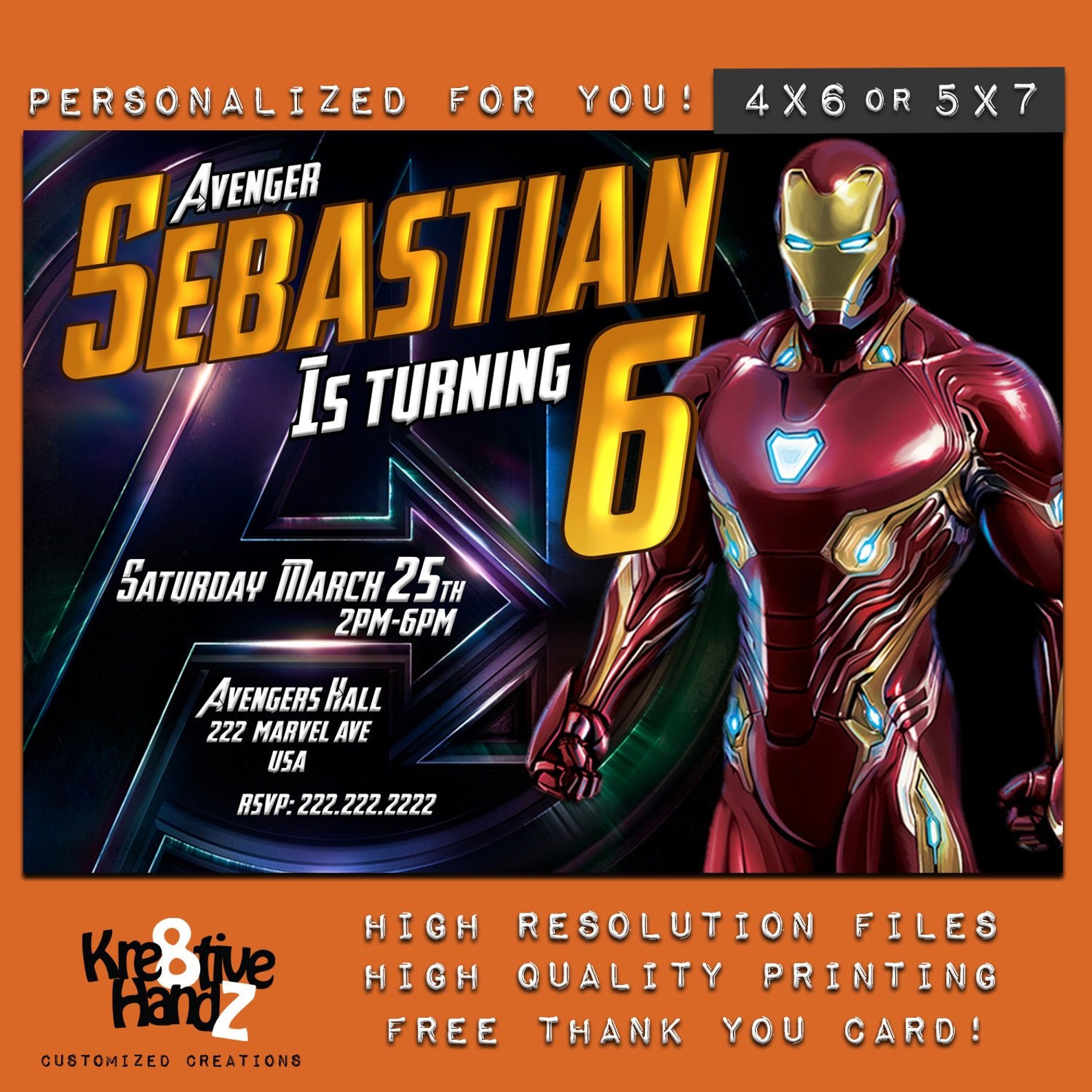 Printable Iron Man Invitations