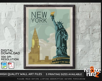 New York City Wall Art, Downloadable prints, Printable Wall Art, Digital Print Download, NYC wall art, Instant Download