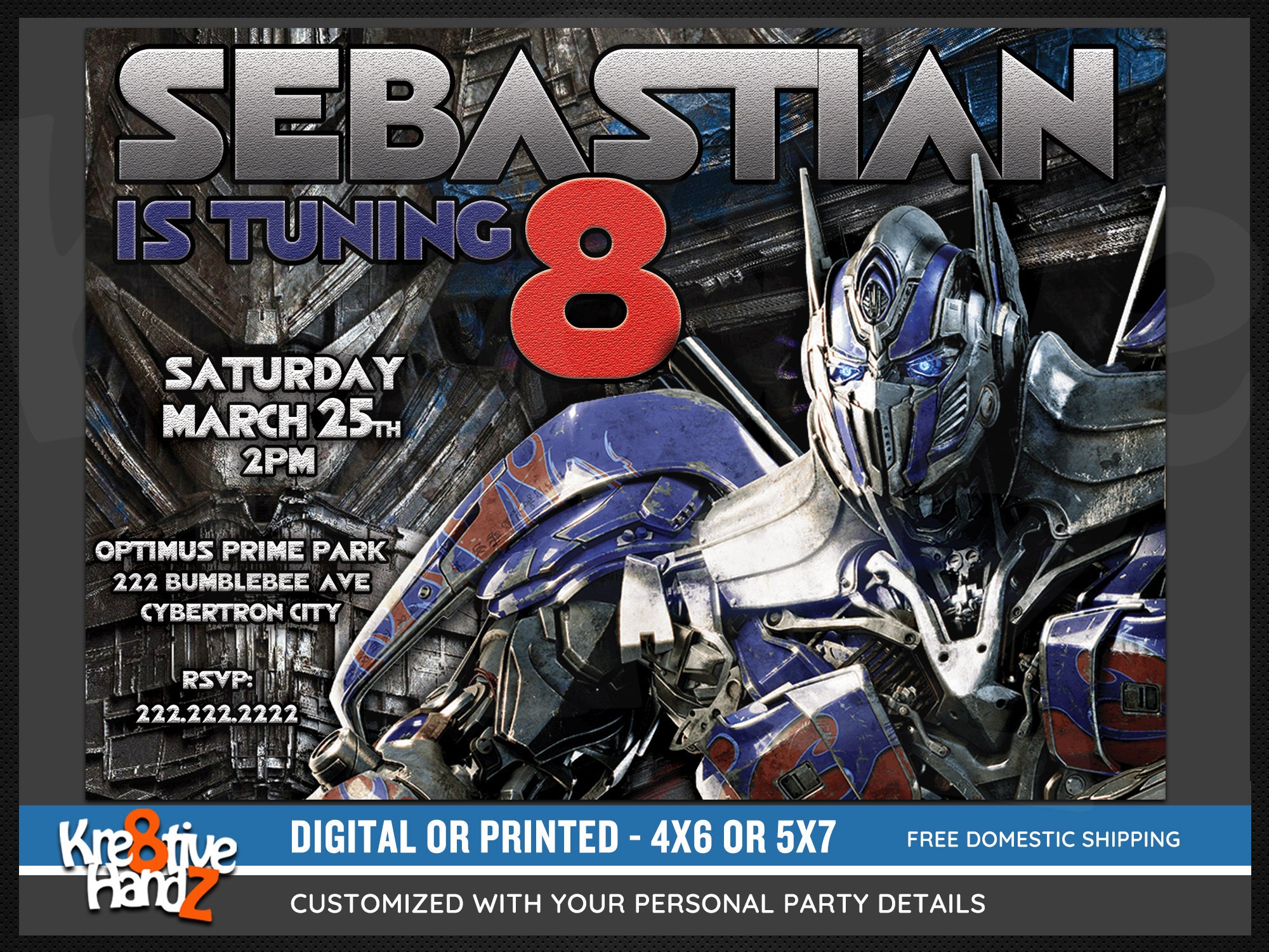 Transformers Invite Invitations Invitations & Announcements Transformer birthday party ...