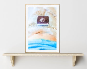 Echografie moederschap baby bump zwangerschap moeder aquarel kunst aan de muur decor foto