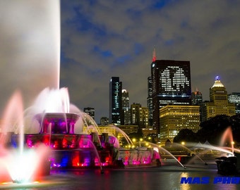 Chicago Blackhawks Buckingham Fountain Canvas Wrap Print