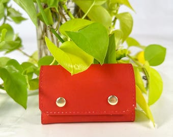 Hand dyed leather card holder