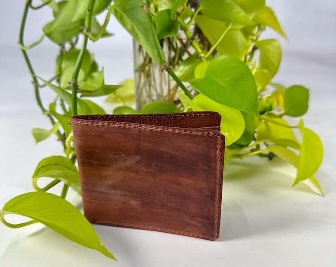 Leather three pocket billfold wallet
