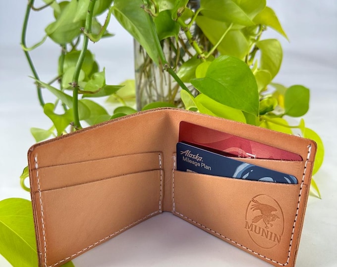 Leather five pocket billfold wallet