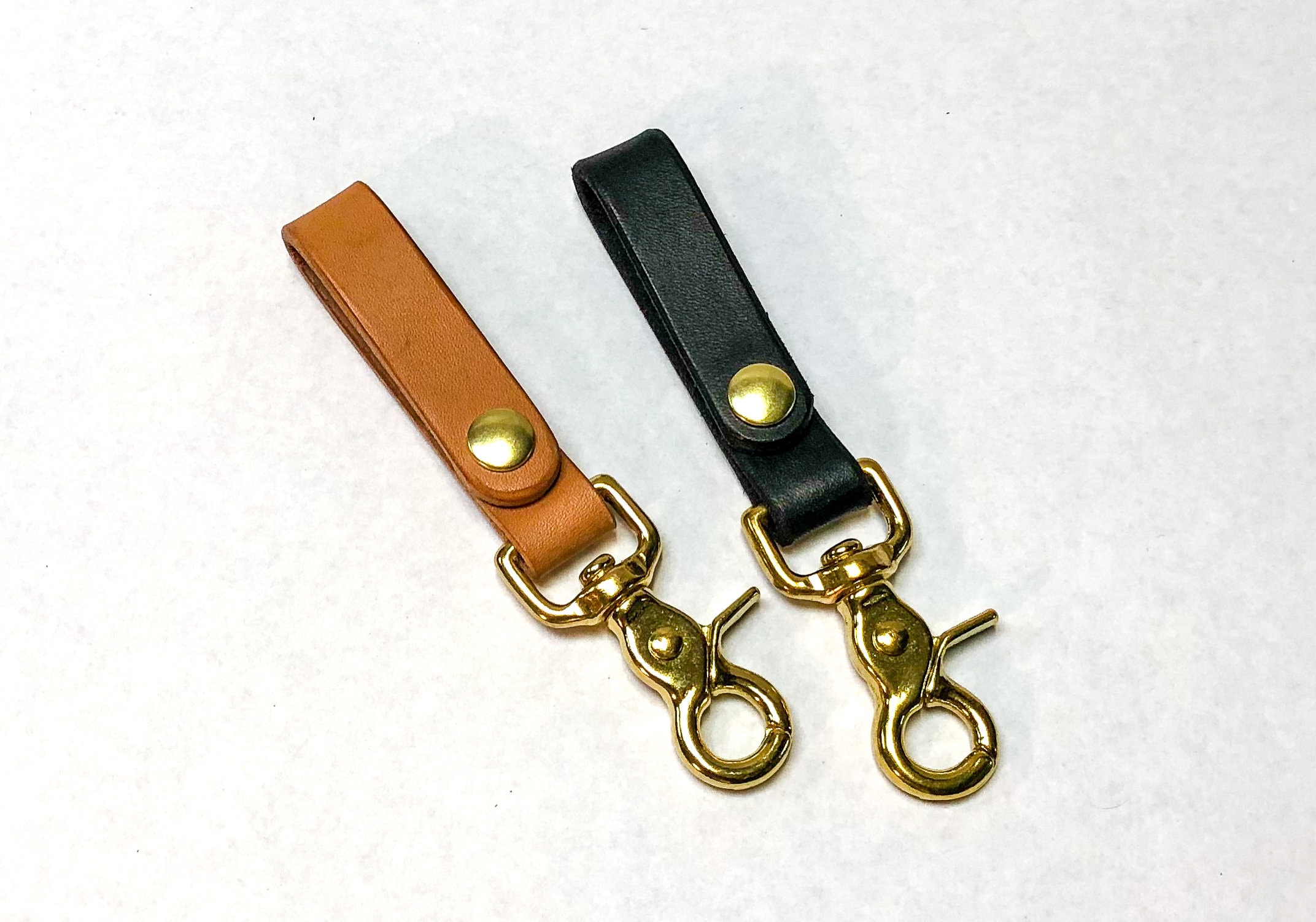 Leather and Brass Key Fob