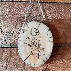 Wood Burned Wall Hanging || California Poppy