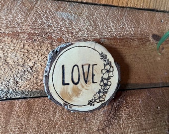 Wood Burned Wall Hanging || Floral Bouquet