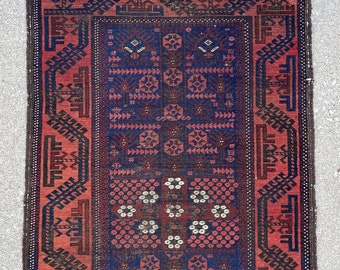 Antique Baluch Tribal Rug - 2'9 x 5'3 - 83 x 162 cm - late 19th century - FREE DOMESTIC SHIPPING