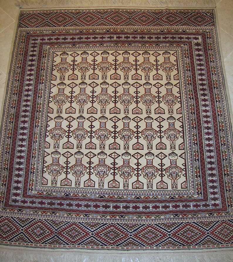 Vintage Rug 6'10 x 7'10 Tribal Village rug 7' x 8' ft FREE DOMESTIC SHIPPING image 1