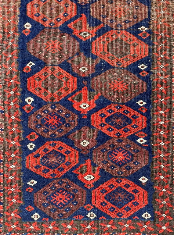 ラグ・カーペット Baluch rug#3 Antique Baluch Tribal Rug - 3'1 X 5'4 - 95 X 162 Cm - Circa