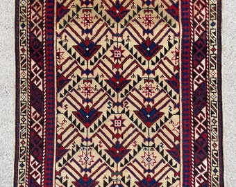 Antique Caucasian Avar Rug - 2'8 x 3'10 - 82 x 116 cm - Tribal Vintage Rug