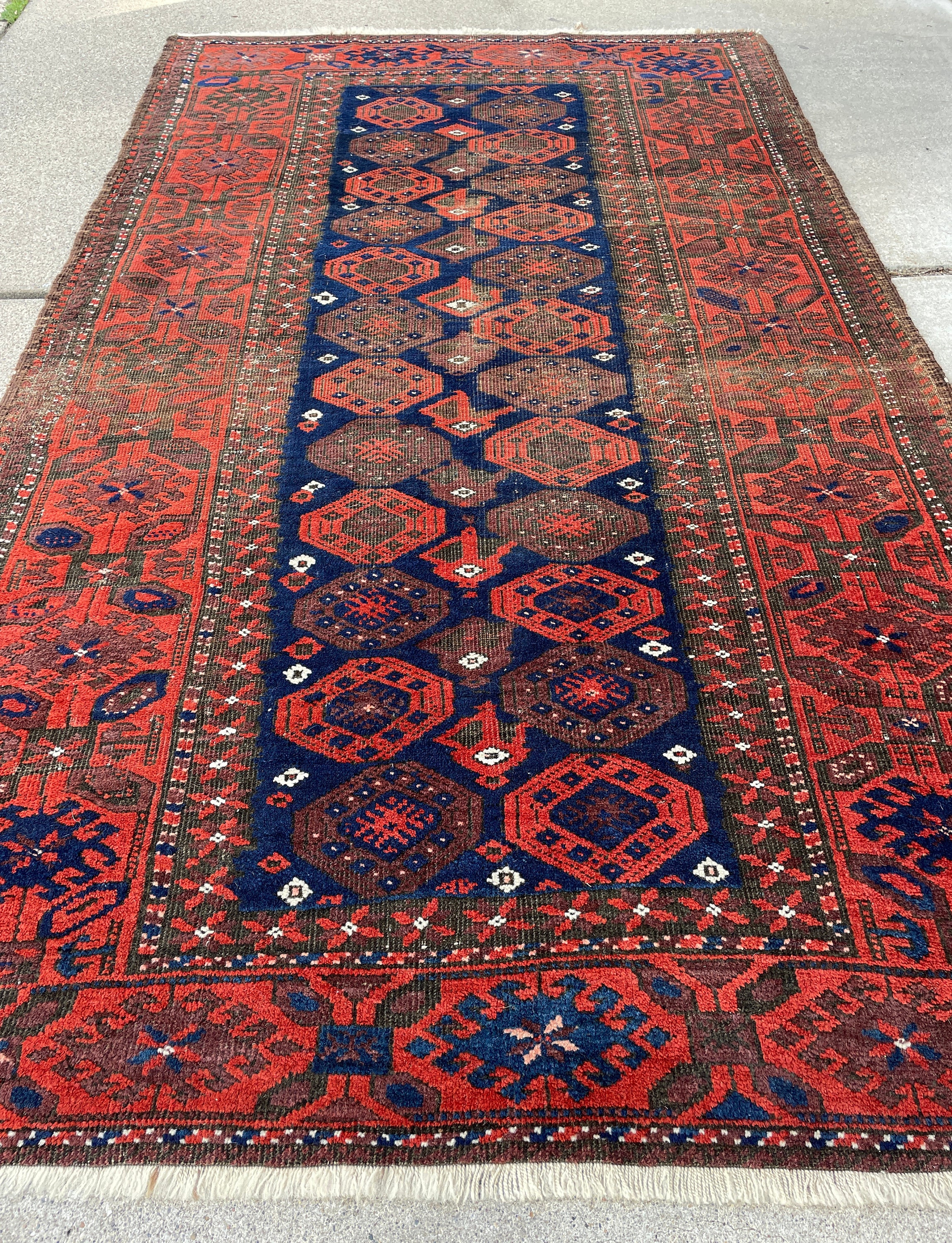 ラグ・カーペット Baluch rug#3 Antique Baluch Tribal Rug - 3'1 X 5'4 - 95 X 162 Cm - Circa