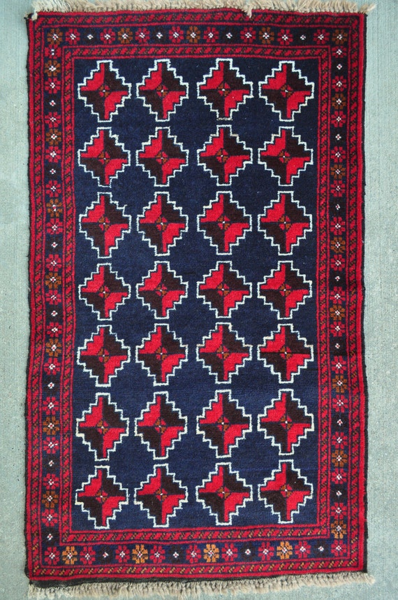 Vintage Tribal Baluch Rug - 2'7 X 4'6 - 79 X 136 Cm Baluchi