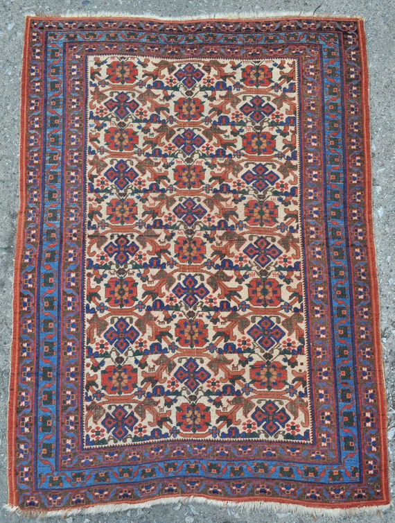 Antique Afshar Tribal Rug: 4'5 X 6'3, Early 1900s - Etsy