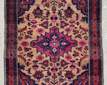 Antique Baluch Tribal Rug - 3'9 x 5'4 - 119 x 165 cm - Vintage c.1900 - FREE DOMESTIC SHIPPING