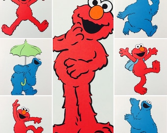 7"-10" Elmo and Cookie Monster Cut-Outs