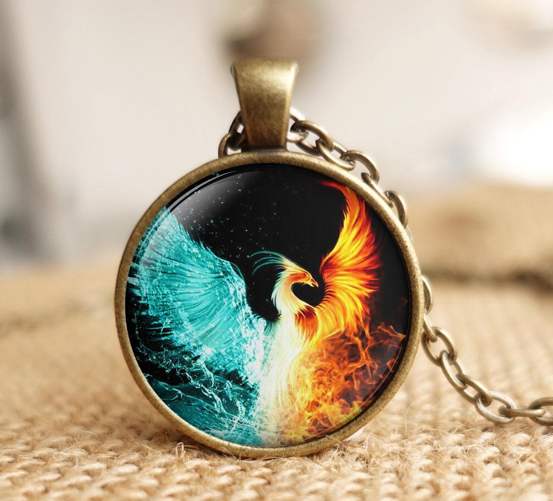 Yin Yang Necklacefire and Water Necklacephoenix Fire - Etsy Yin Yang Necklacefire and Water Necklacephoenix Fire - Etsy