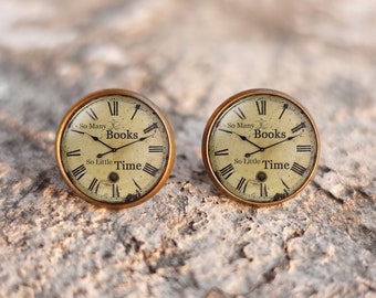 So Many Books, So Little Time Earrings, Book lover Jewelry, Book jewelry, Book quote Earrings,