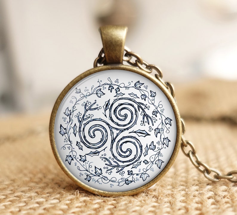 Triskele Pendant Air Nomad Necklace Triple Spiral Celtic Etsy