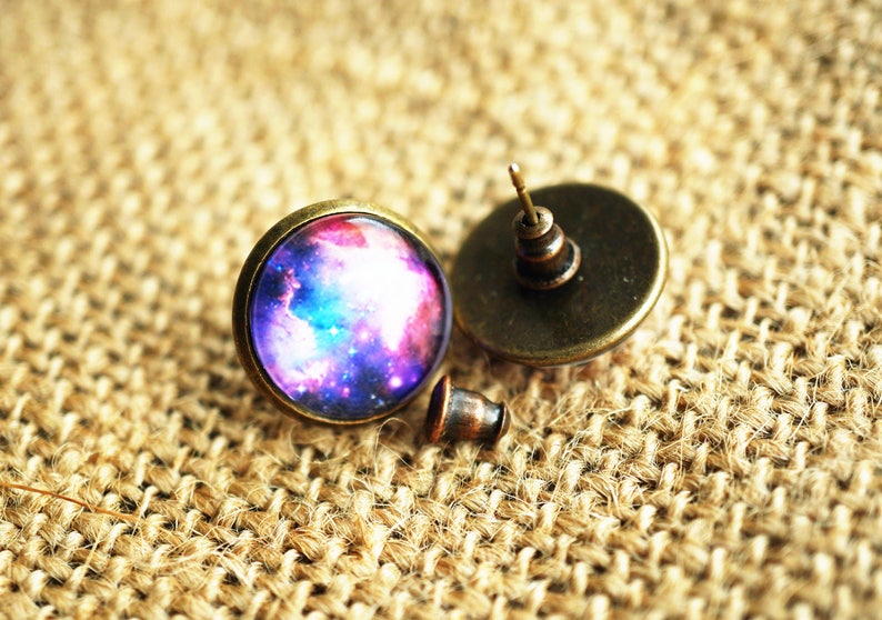 Solar Eclipse Studs Earrings Space Earring Space Galaxy Etsy