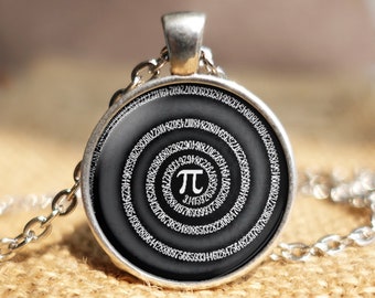 Pi Necklace,Mathematics Math Necklace,Numbers of Pi Pendant,Symbol for Pi, Math Teacher Gifts, Science Jewelry, Pi Jewelry