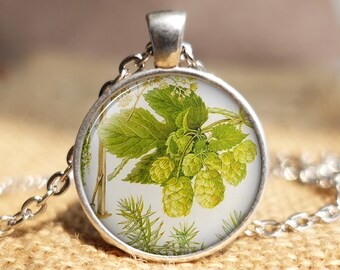 BEER Hops Vintage Watercolor Lithograph