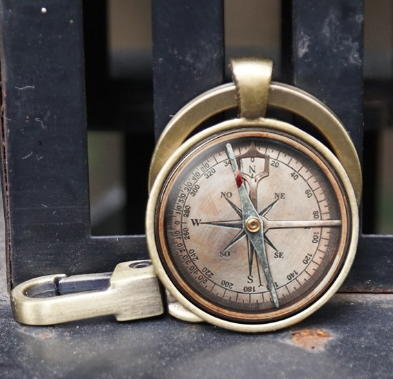 Vintage Compass Keychainnautical Compass Keychainboating Key Etsy