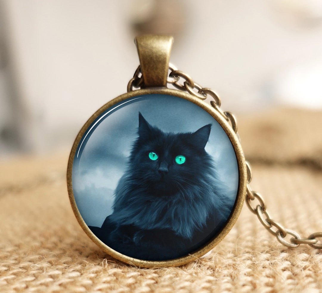 Black Cat Pendant Cat Necklace Black Cat Jewelrygothic Etsy