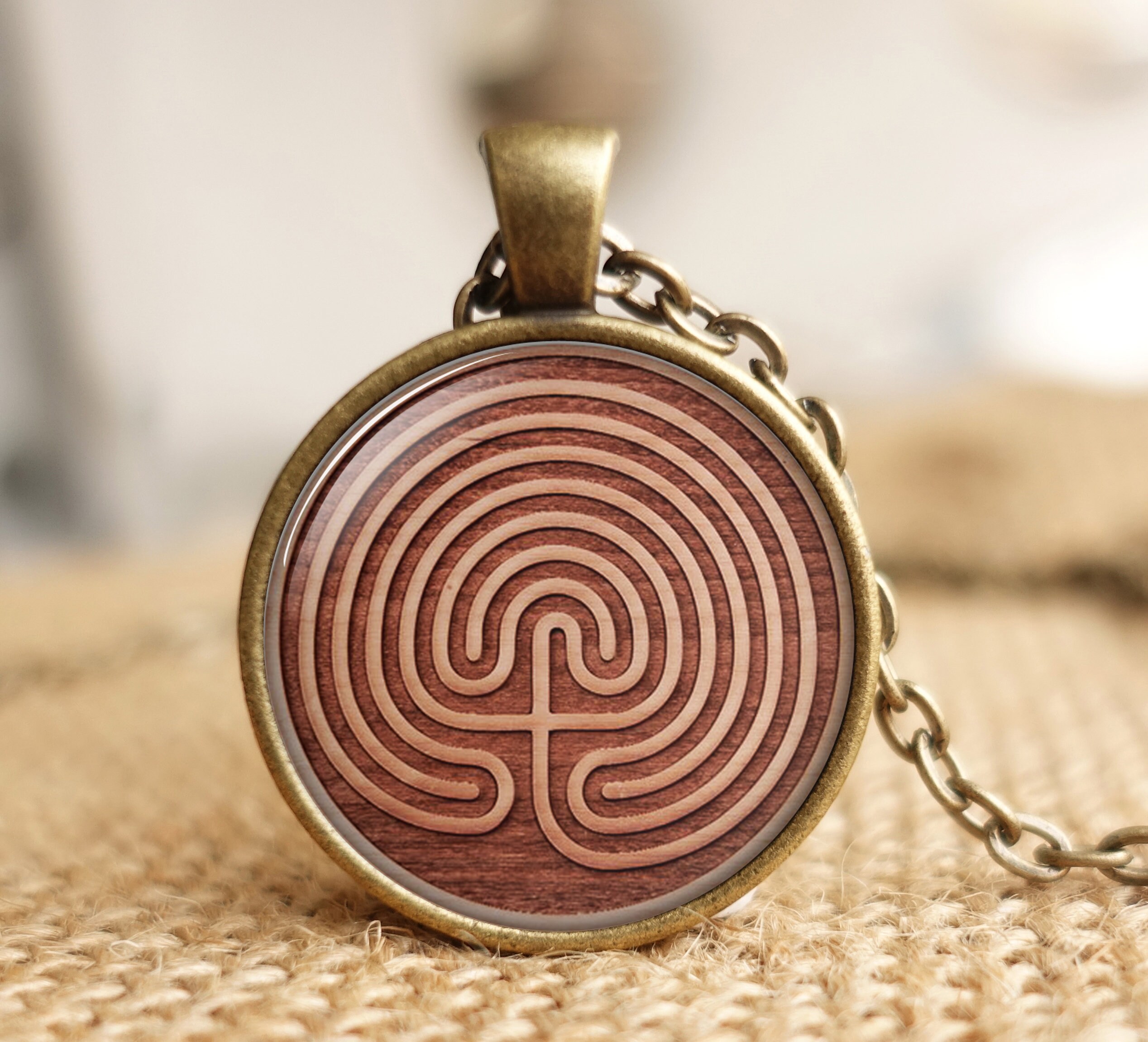 Labyrinth Pendant Labyrinth Necklace Spiritual Jewelry  Etsy