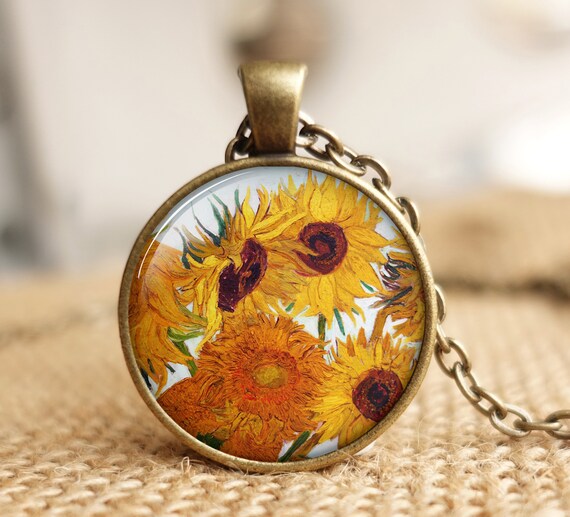 van gogh sunflower necklace