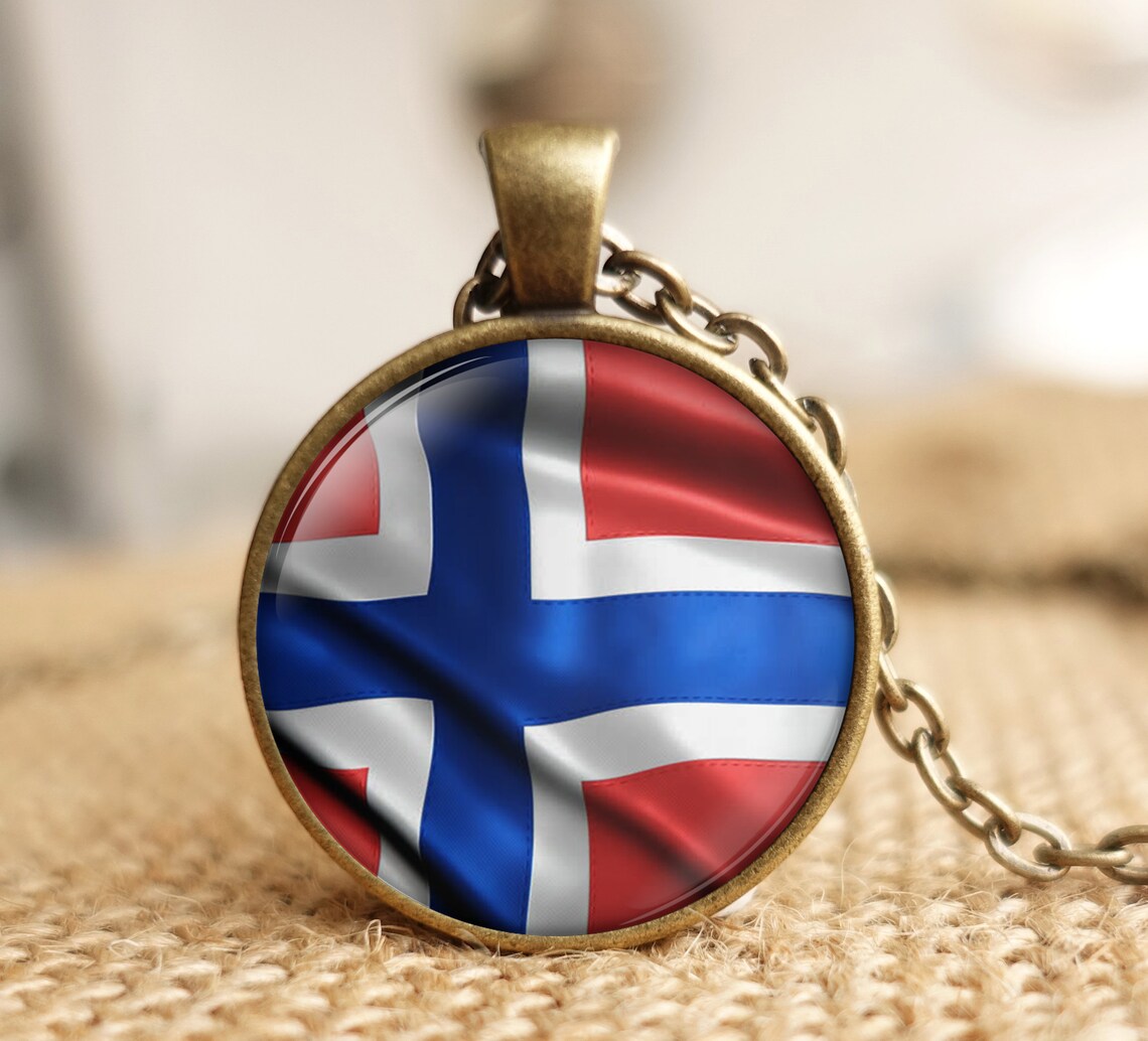 Norway Pendant Oslo Jewelry Flags Necklace Norway Flag Etsy