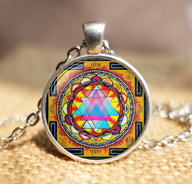 Sri Yantra Pendant Sacred Geometry Jewelry Sri Yantra Etsy