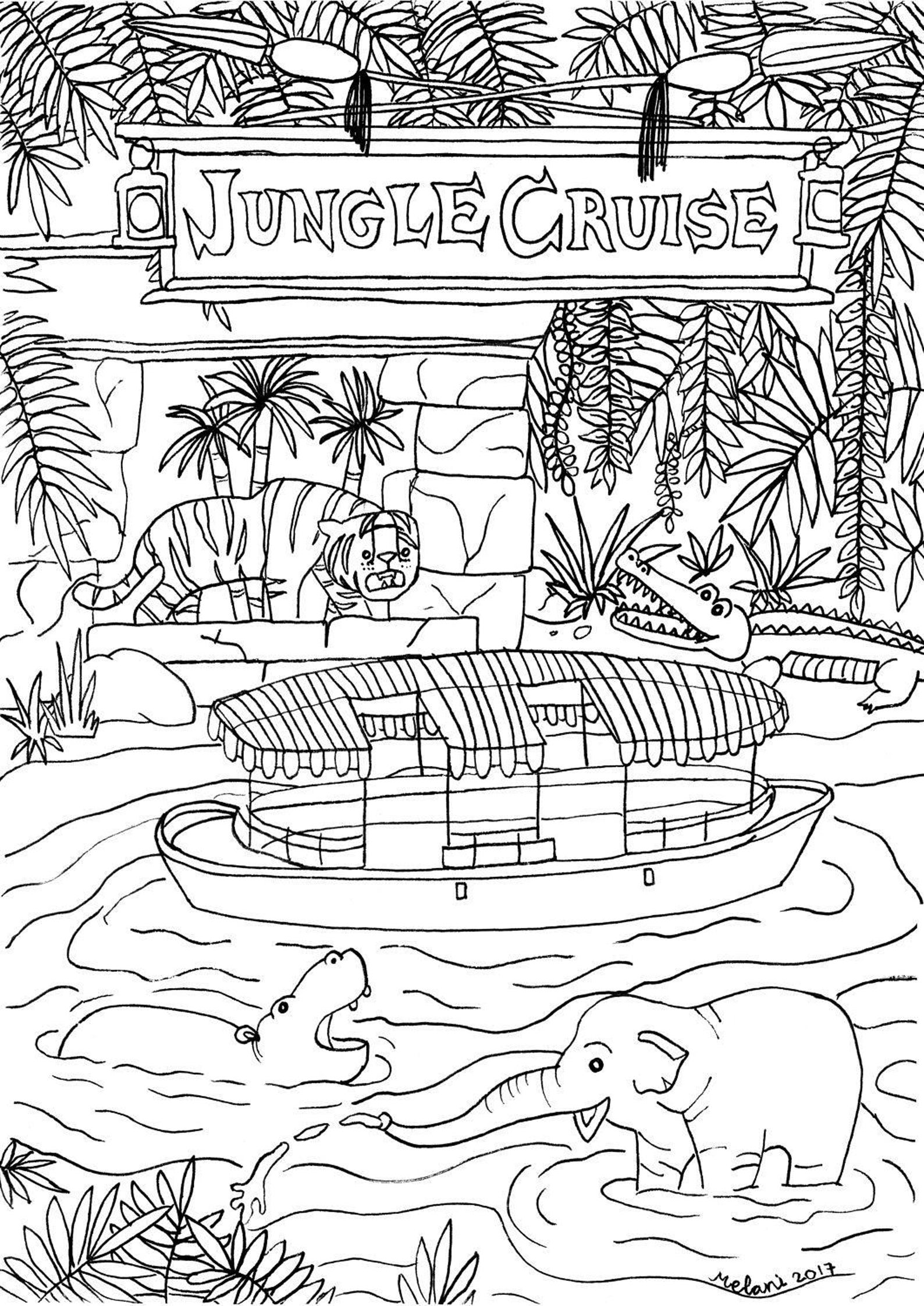 Disney Inspired Jungle Cruise Coloring Page Printable | Etsy