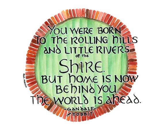 Lart De Hobbit Hobbit Porte Gandalf Citation Inspiration Etsy