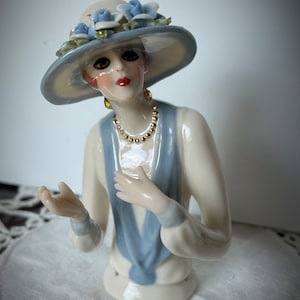 Porcelain Half Doll, Ava, Flapper Doll, Collectible Doll, Heirloom Doll, Collectible Doll, Reproduction Doll,