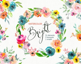 Download Watercolor Flowers Etsy