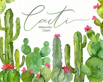 Download Watercolor Cactus Etsy