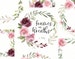 Watercolor Floral Clipart Frames Wreaths Light Blush Pink & Dark Burgundy Flowers Watercolour Aquarelle Rose Peonies Free Commercial Use PNG 