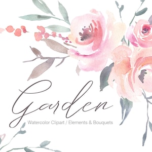 Roze aquarel bloemen clipart blozen aquarel bloemen gratis commercieel gebruik bruiloft aquarelle rozen boeketten digitale download clip art png